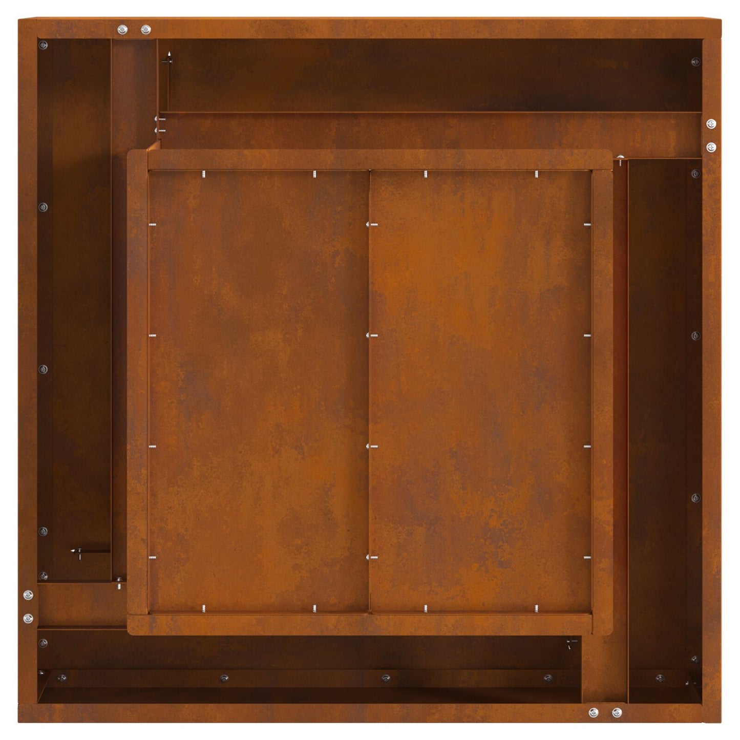 Vuurkorf - Vierkant - Weervast Staal Verwerend staal/Bruin 60 x 60 x 30 cm