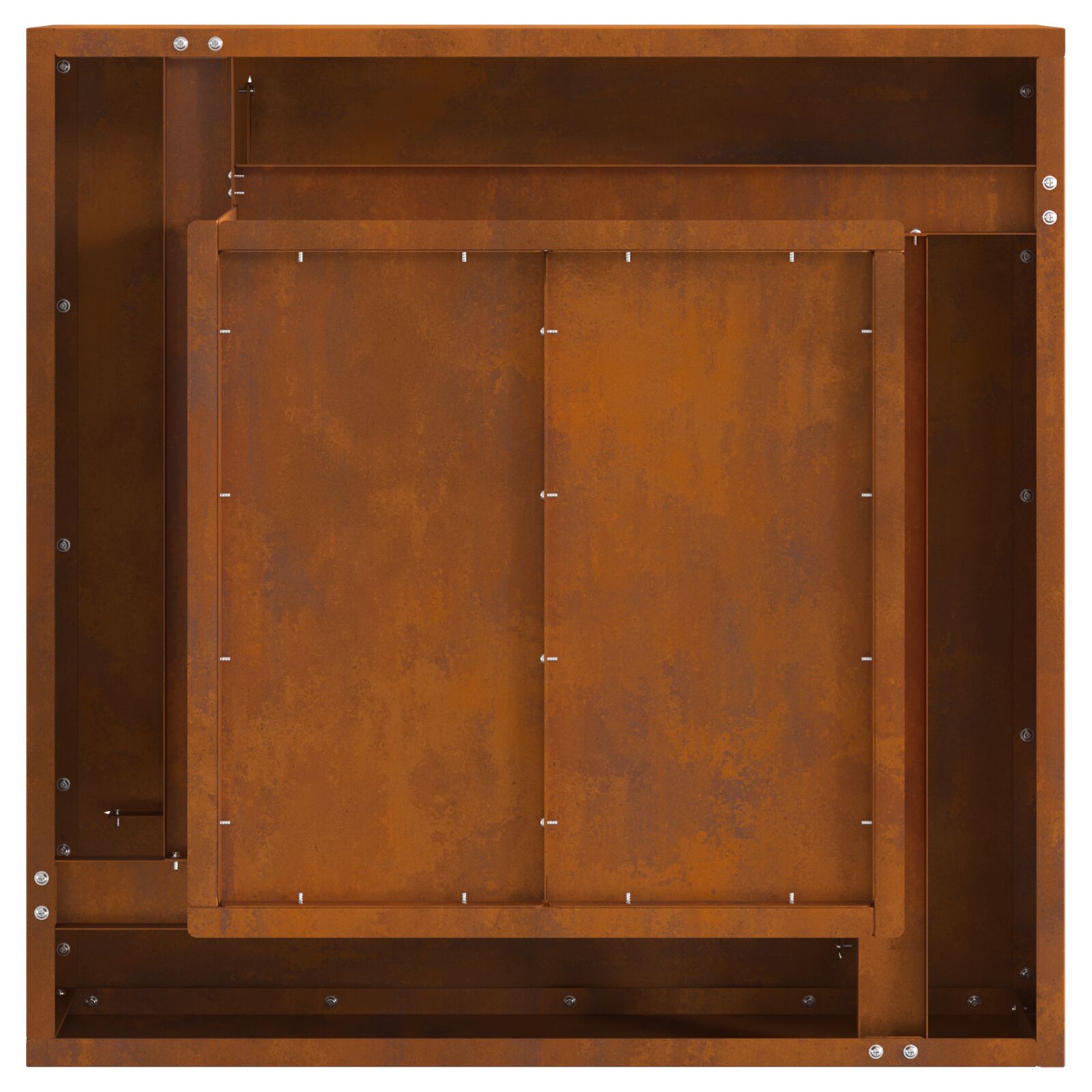 Vuurkorf - Vierkant - Weervast Staal Verwerend staal/Bruin 60 x 60 x 30 cm