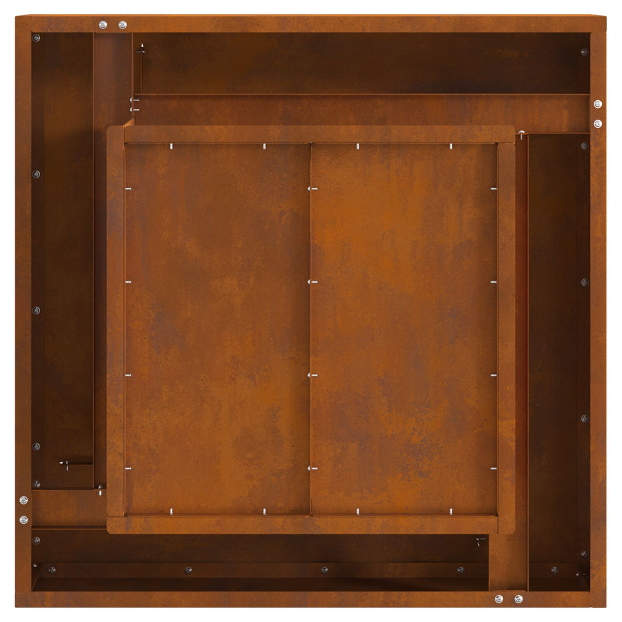 Vuurkorf - Vierkant - Weervast Staal Verwerend staal/Bruin 60 x 60 x 30 cm