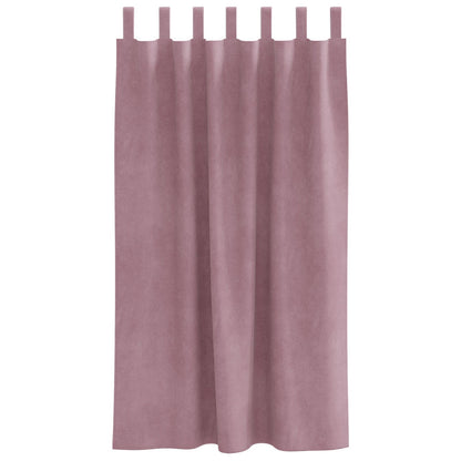 Zwarte Verduisteringsgordijnen 2 Stuks Velours Donkerroze 140 x 175 cm met hanglussen