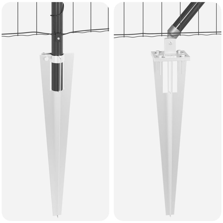 Euro Hek Met 7 Spike Posts 0.6X10 M Gegalvaniseerd Staal Grijs Gegalvaniseerd Staal