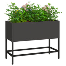 Verhoogde Tuinbed Staal Zwart 60 x 26 x 45 cm