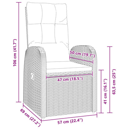 5-Delige Tuin Eettafelset Met Kussens Zwart Poly Rattan