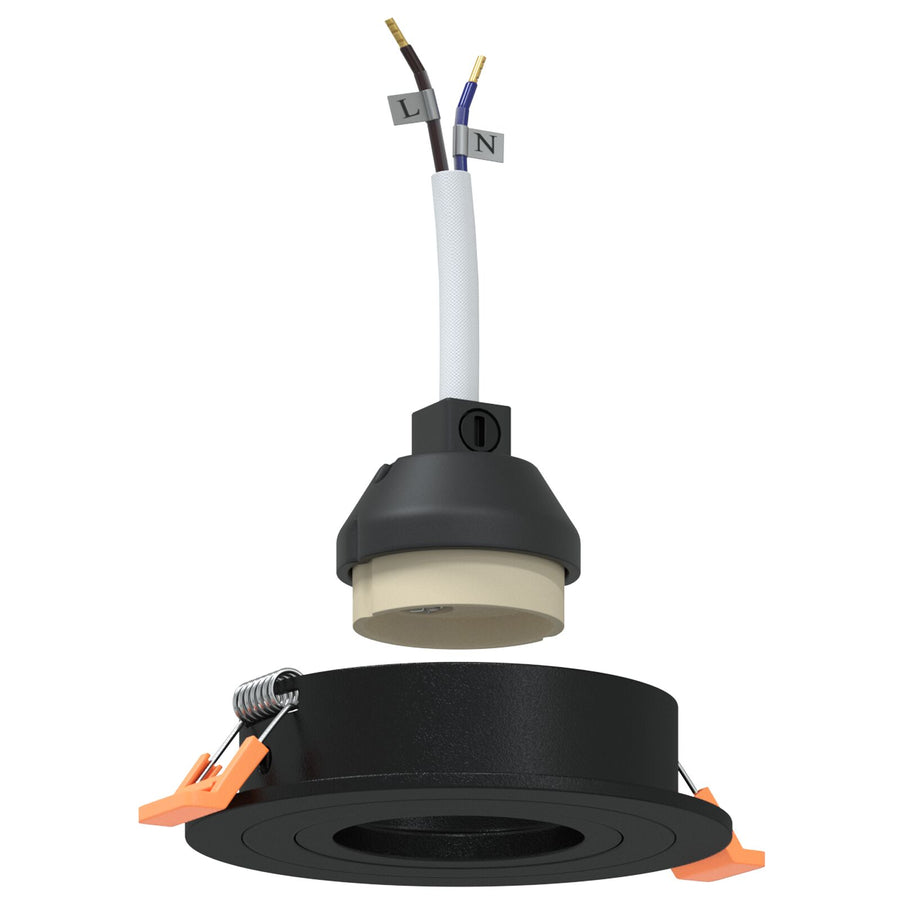 Ingebouwde Spotlights 24 Stuks Rond Gu10 Zwart Ø91 Mm