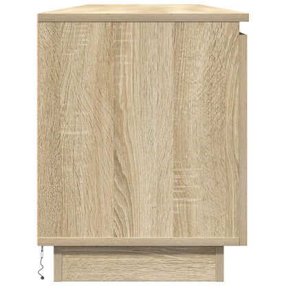 Tv-Meubel Met Led Sonoma Eik 180X38X49 Cm Gelaagd Hout Sonoma eiken