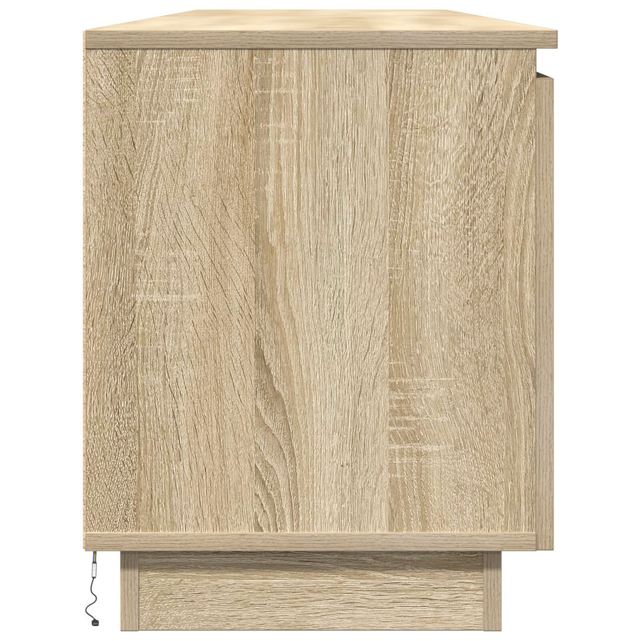 Tv-Meubel Met Led Sonoma Eik 180X38X49 Cm Gelaagd Hout Sonoma eiken