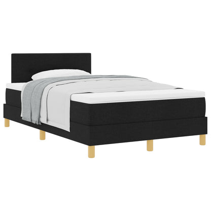 Boxspringbed Met Matras Stof Zwart 120 x 200 cm Knopen tufted