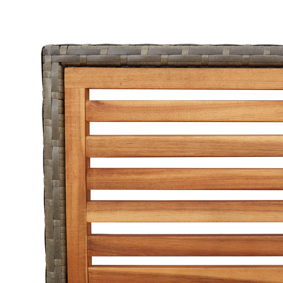 Stapelbare Tuinstoelen Met Kussens - 2 Stuks Poly Rattan Grijs Hout