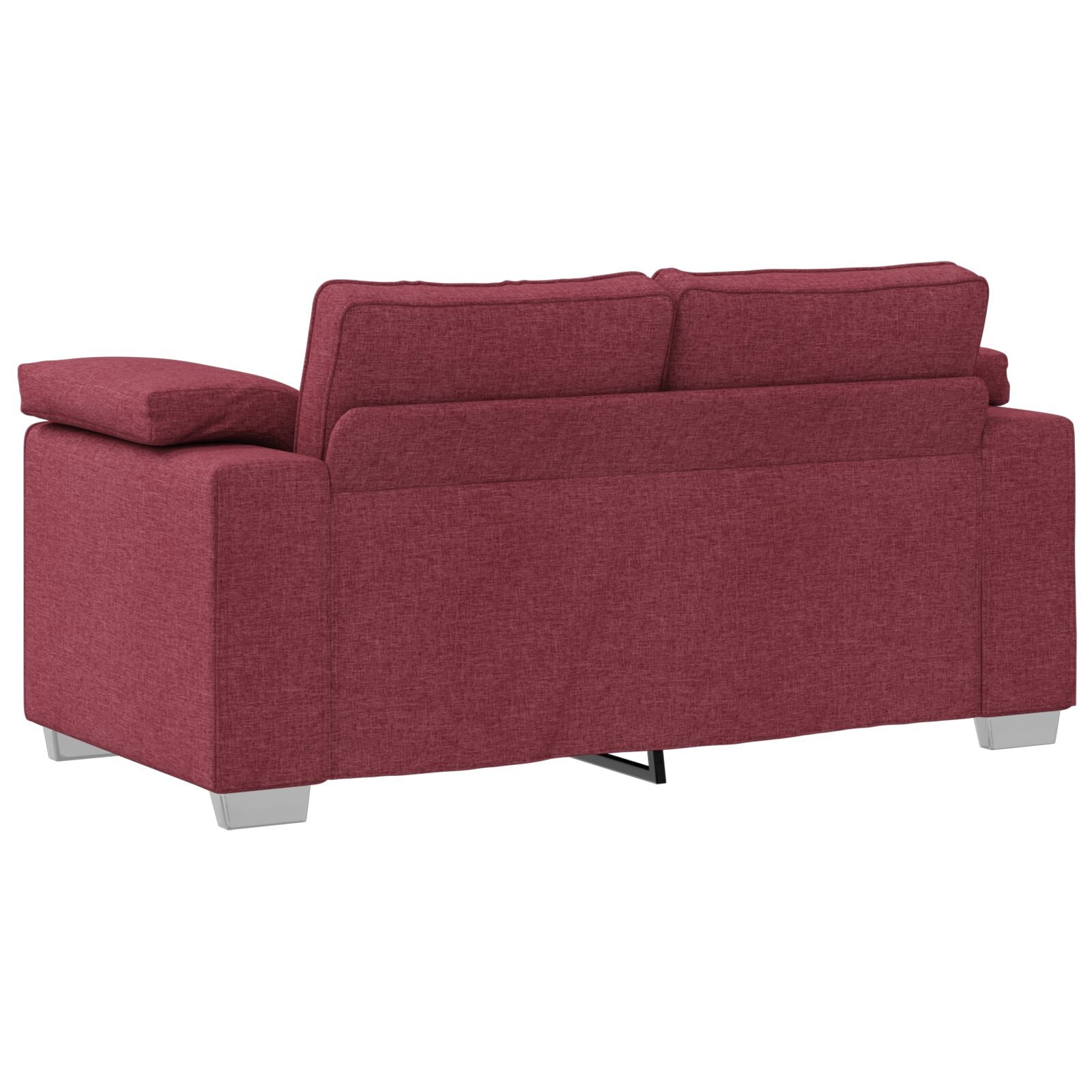 2 Delige Sofa Set Met Kussens Wijnrode Stof