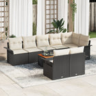 Tuinbankenset poly rattan 8 personen zwart