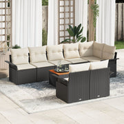 Tuinbankenset poly rattan 8 personen zwart