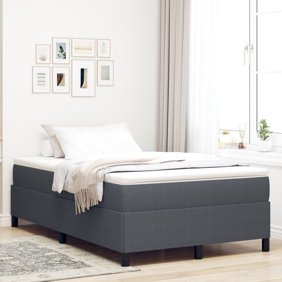 Bedframe Corduroy Stof Donkergrijs 120 x 190 cm