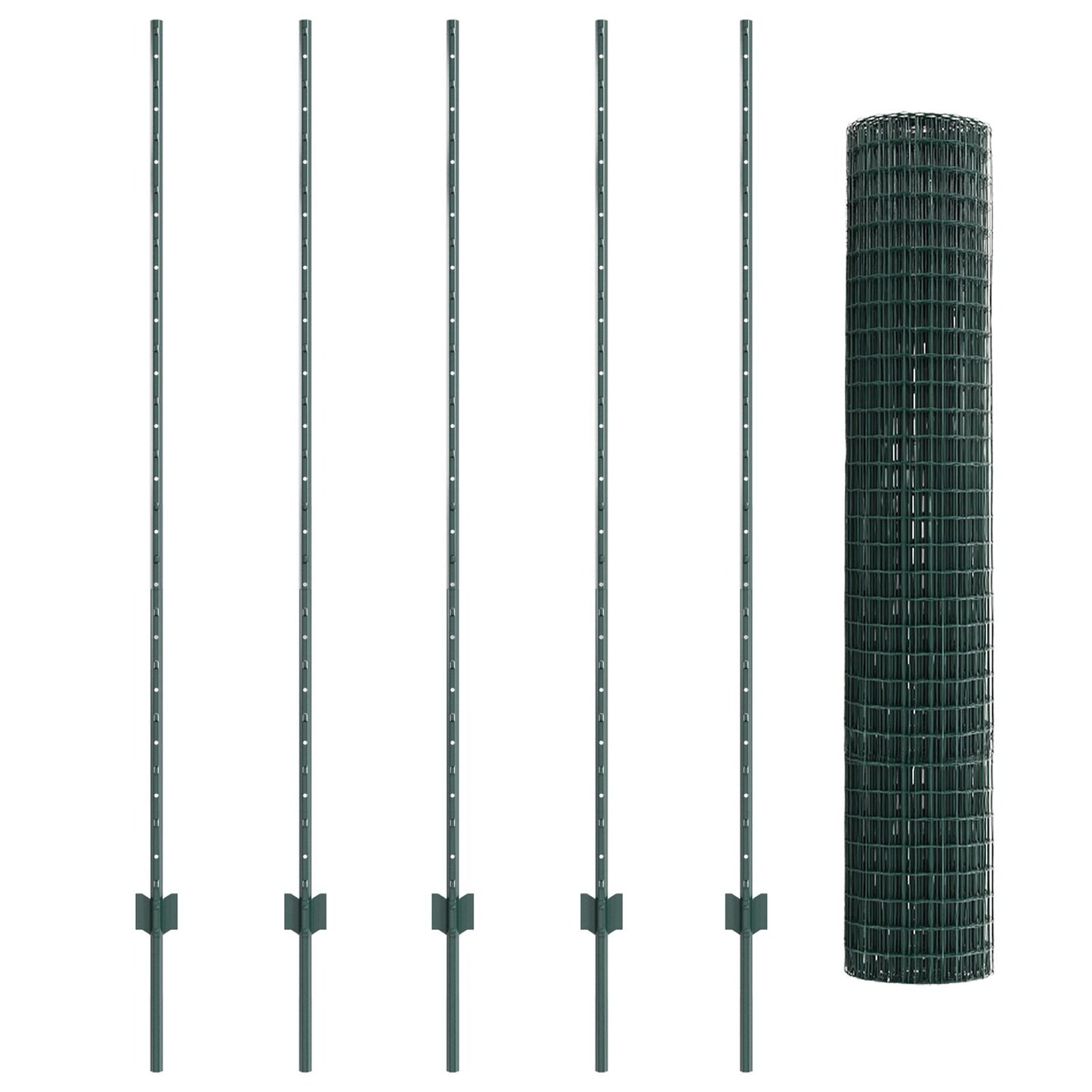 Euro Hek Met 5 U Stokken Groen 1.6X10 M Staal