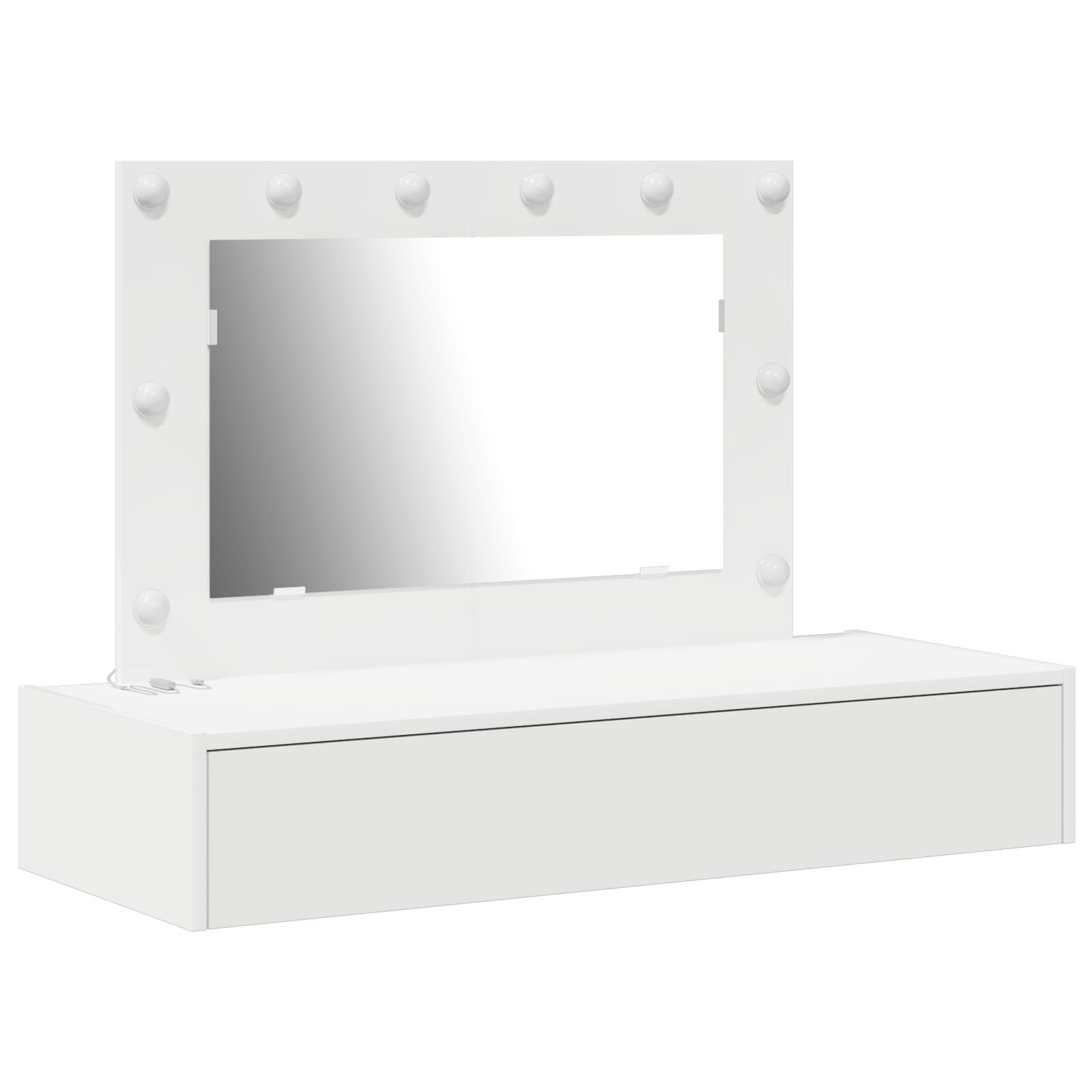 Wandhangende Kaptafel Lichten 100 x 40 x 70 cm Wit met LED
