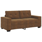 Loveseat with Cushion Brown Faux Leather