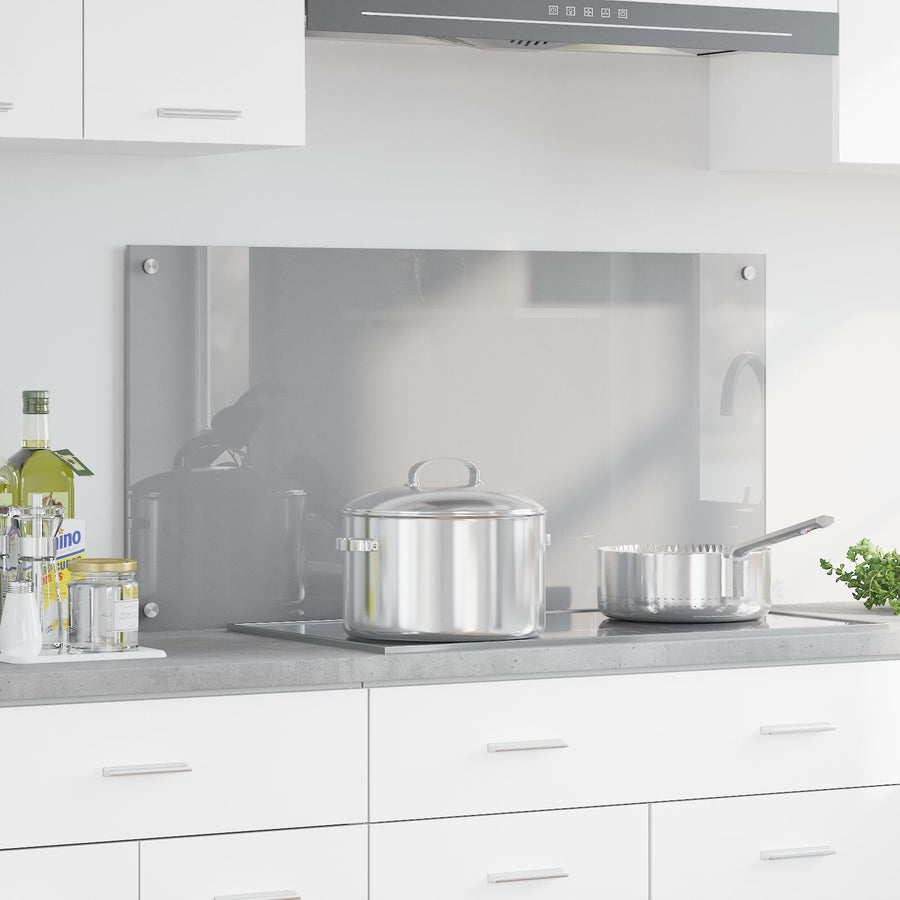 Keuken Achterwand 100X50X0,6 Cm Gelaagd Glas Lichtgrijs 100 x 50 cm