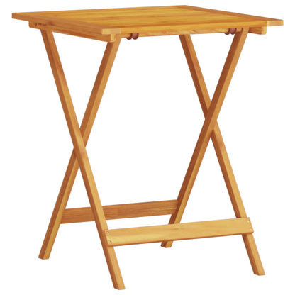 3-Delige Opvouwbare Bistroset Van Massief Acaciahout 60 cm tafel lengte 2x stoelen + vierkante tafel