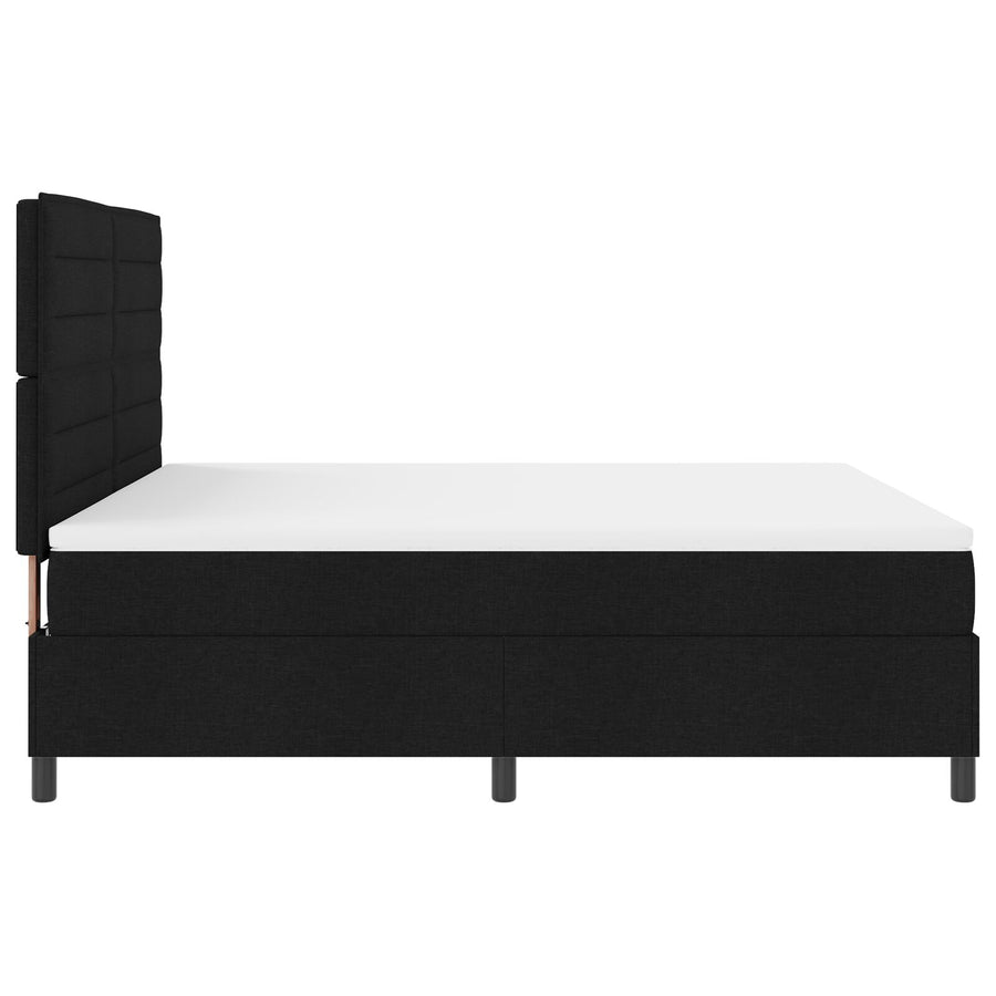 Box Spring Bed Met Matras Super King Stof Zwart 180 x 200 cm Lijnontwerp