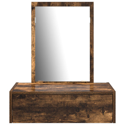 Wandkaptafel 60 x 40 x 70 cm Gerookt eiken zonder LED