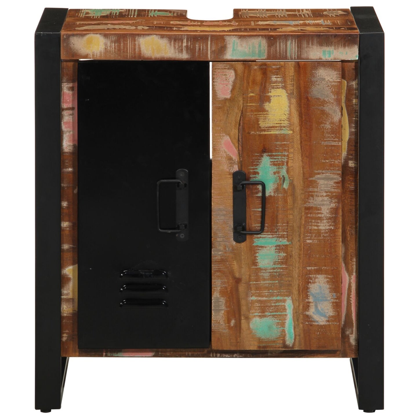 Badkamer Kast Meerkleurig 55X35X60 Cm Massief Hout Gerecycled Massief gerecycled hout
