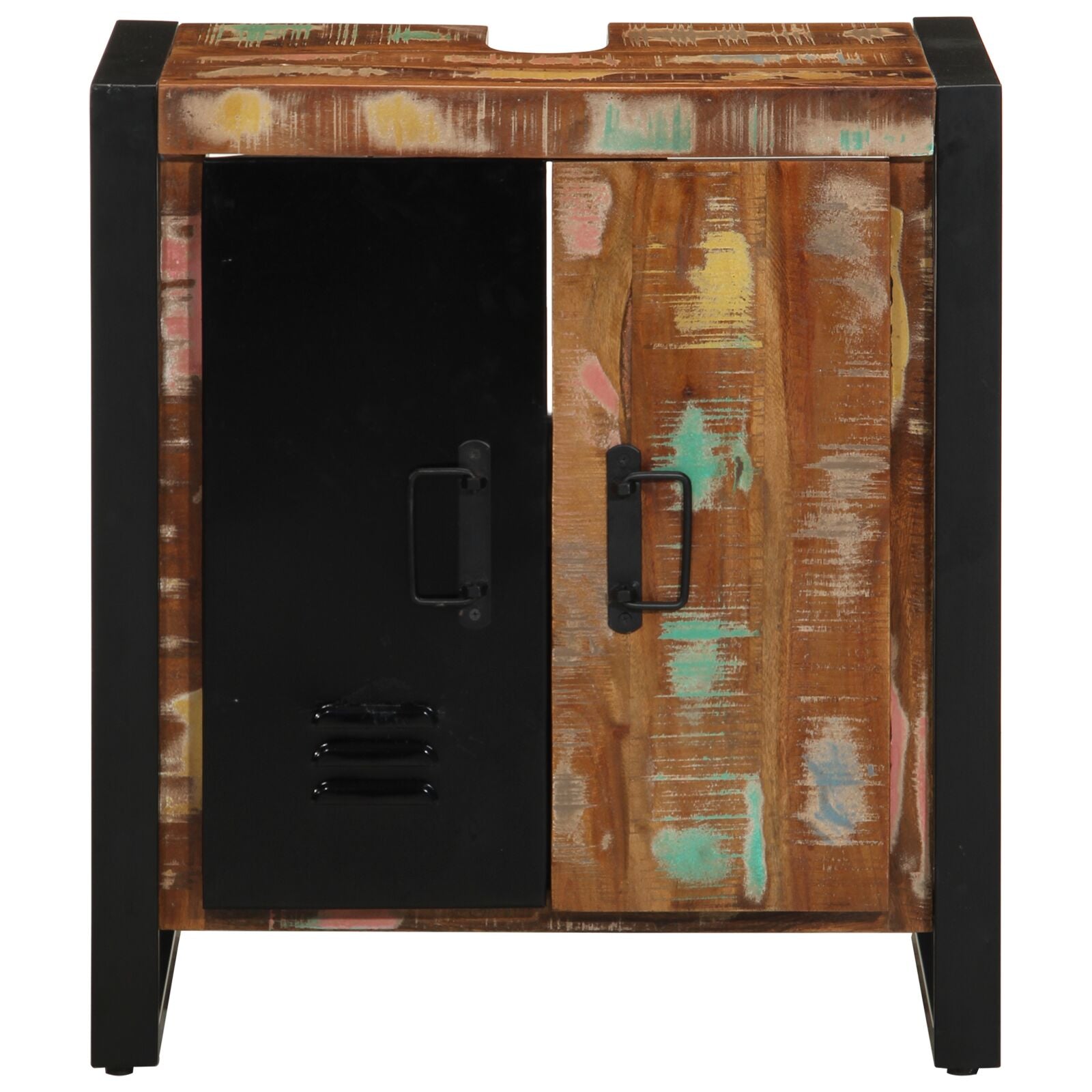 Badkamer Kast Meerkleurig 55X35X60 Cm Massief Hout Gerecycled Massief gerecycled hout
