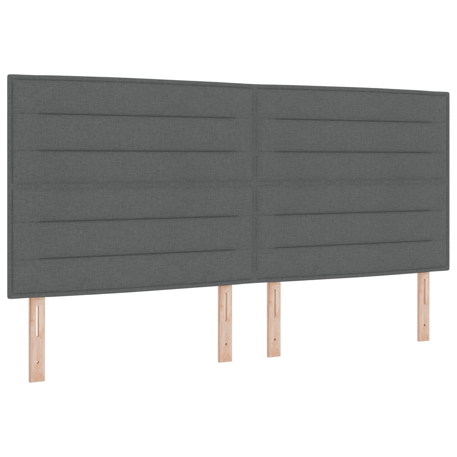 Boxspring Bed Met Matras & Bank Stof Donkergrijs 200 x 200 cm Lijnen design