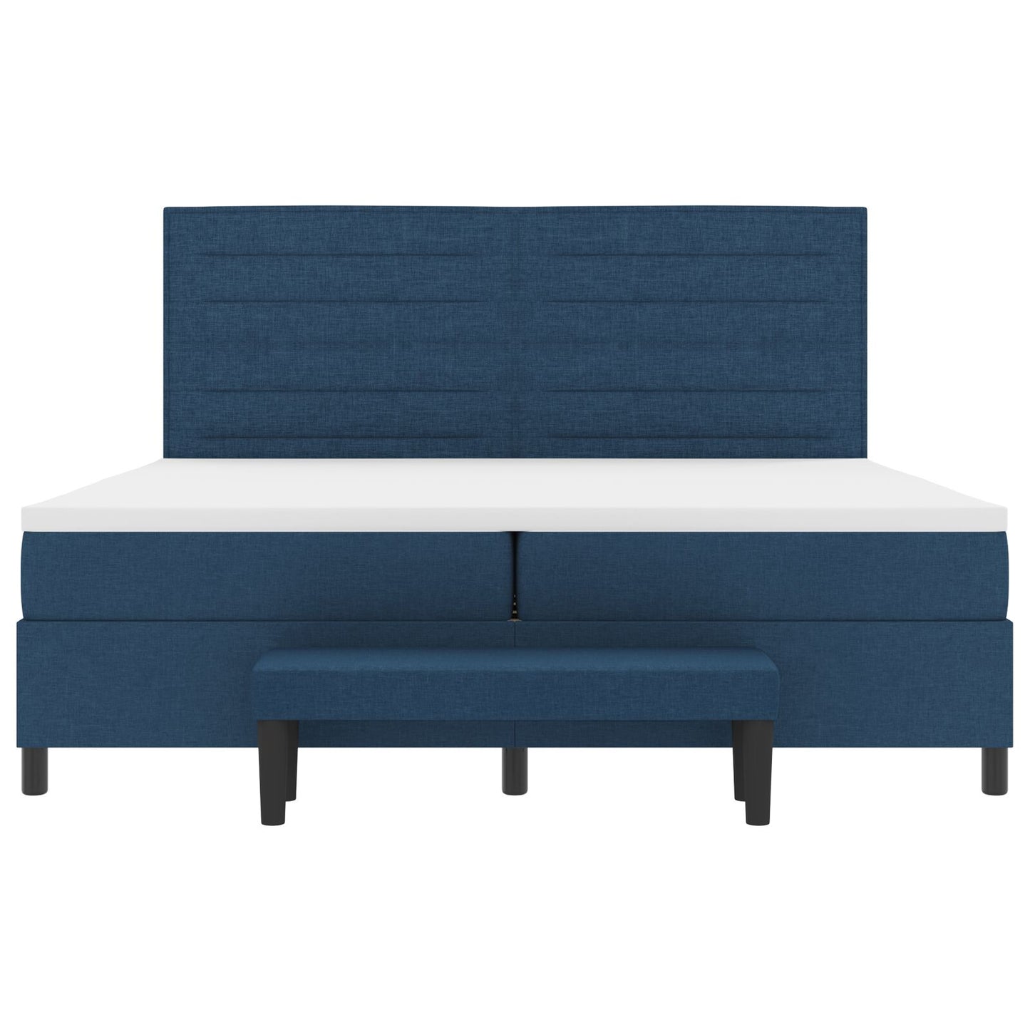 Boxspring Bed Met Matras & Bank Stof Blauw 200 x 200 cm Lijnen ontwerp