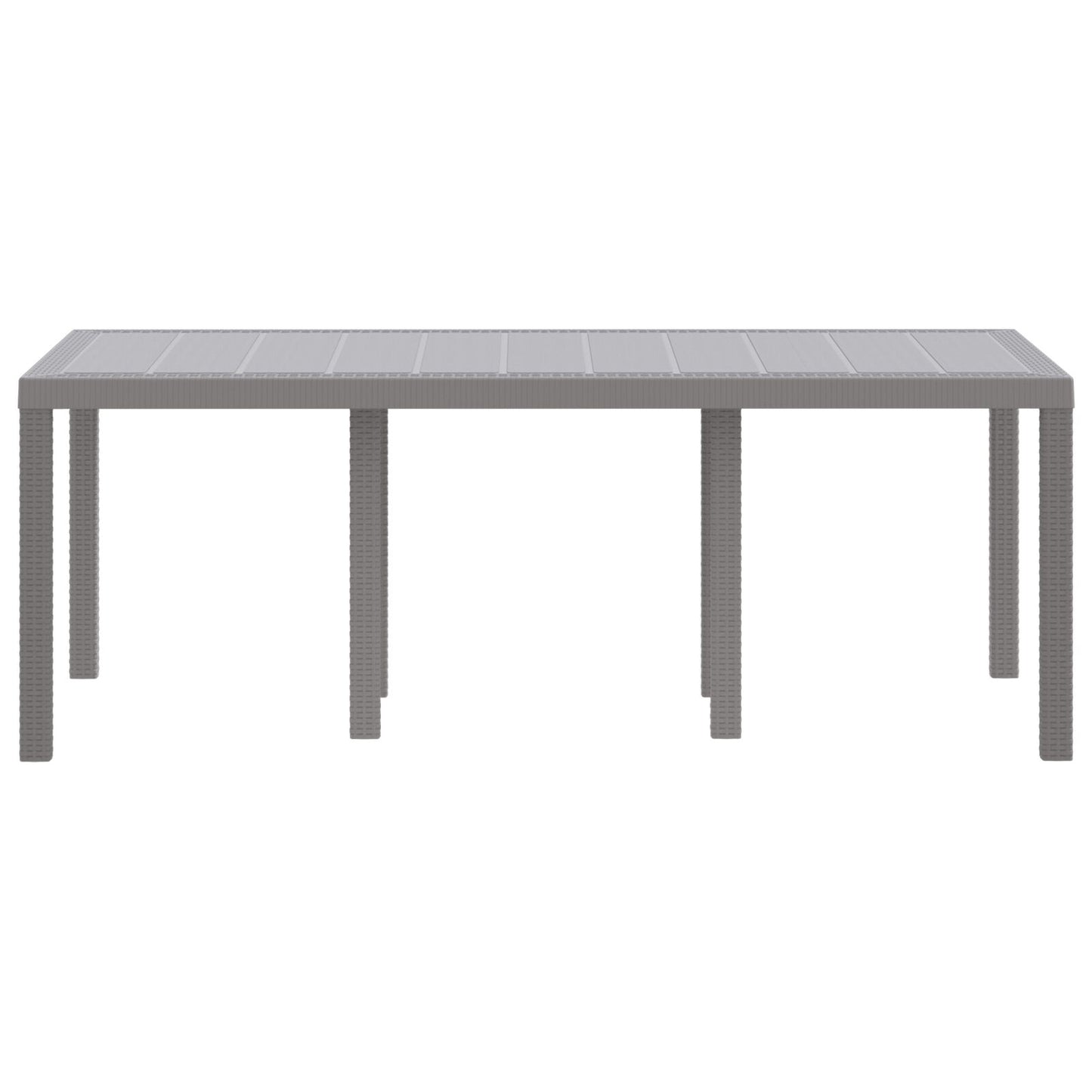 Tuin Tafel 200X100X73 Cm Poly Rattan Lichtgrijs 2 m