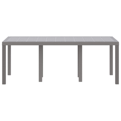 Tuin Tafel 200X100X73 Cm Poly Rattan Lichtgrijs 2 m