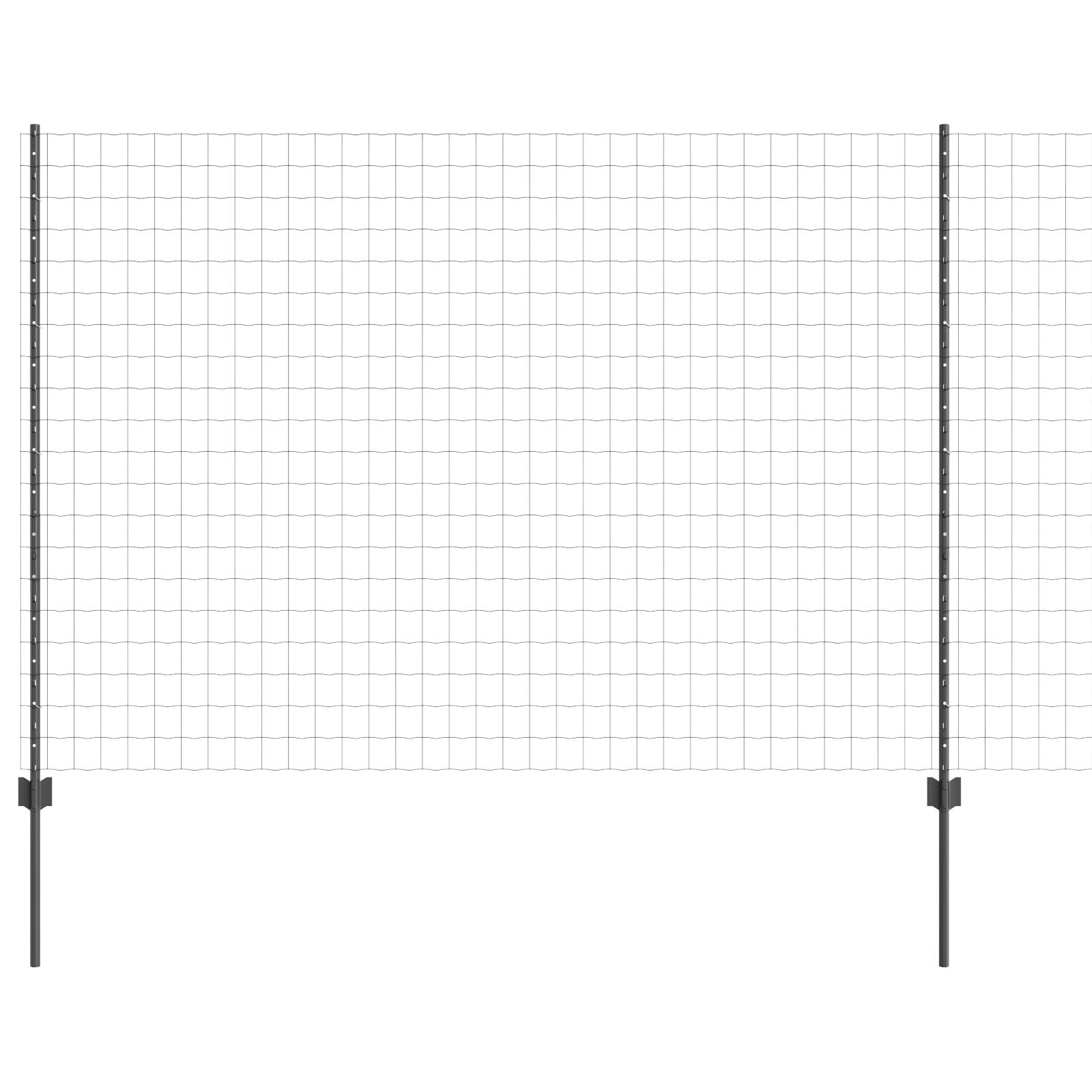 Euro Hek Set Set Van 2 Grijs Staal 10 M X 1.6 M Robuust