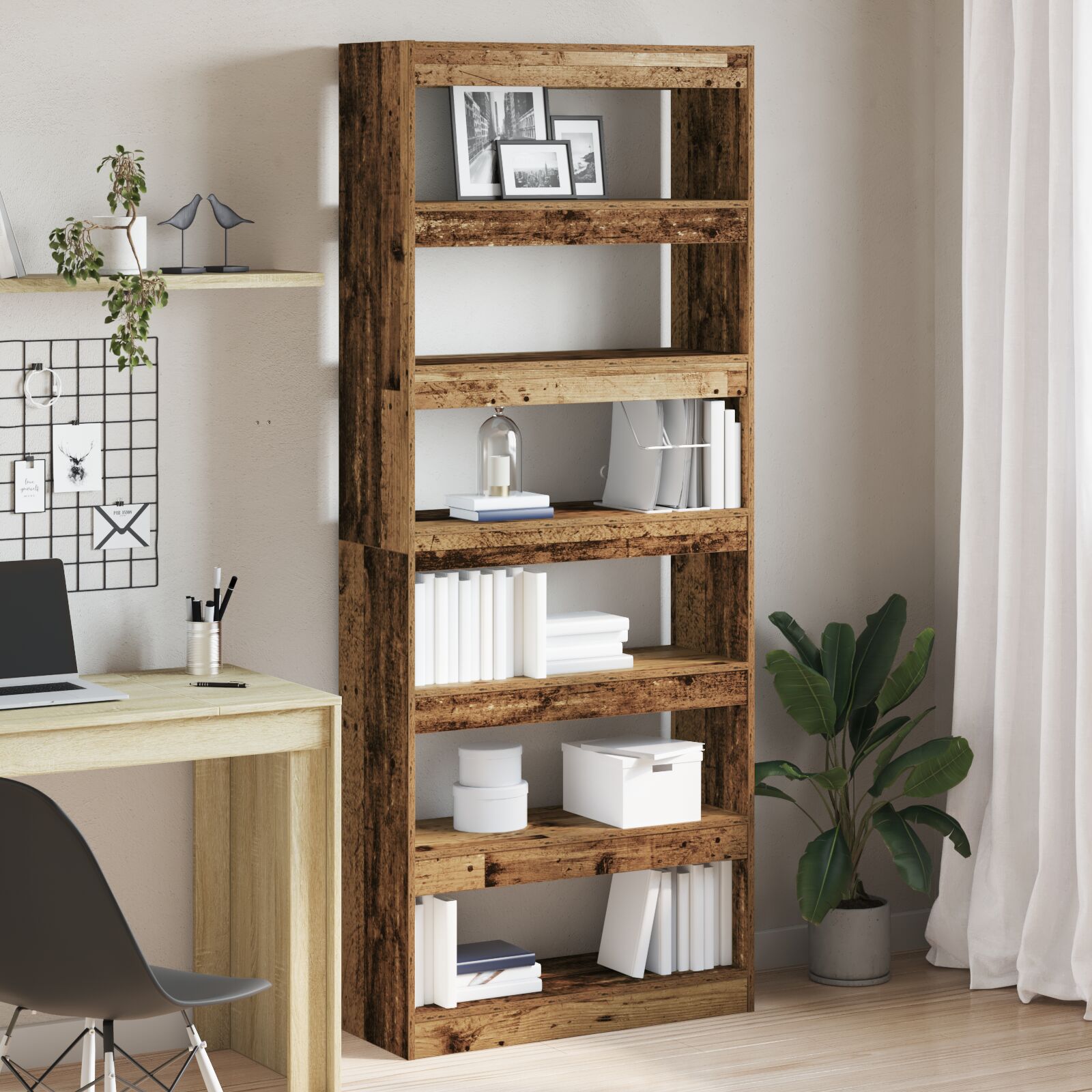 Oude Houten Boekenplank Oude Hout Bewerkt Hout 80 X 30 X 198 Cm