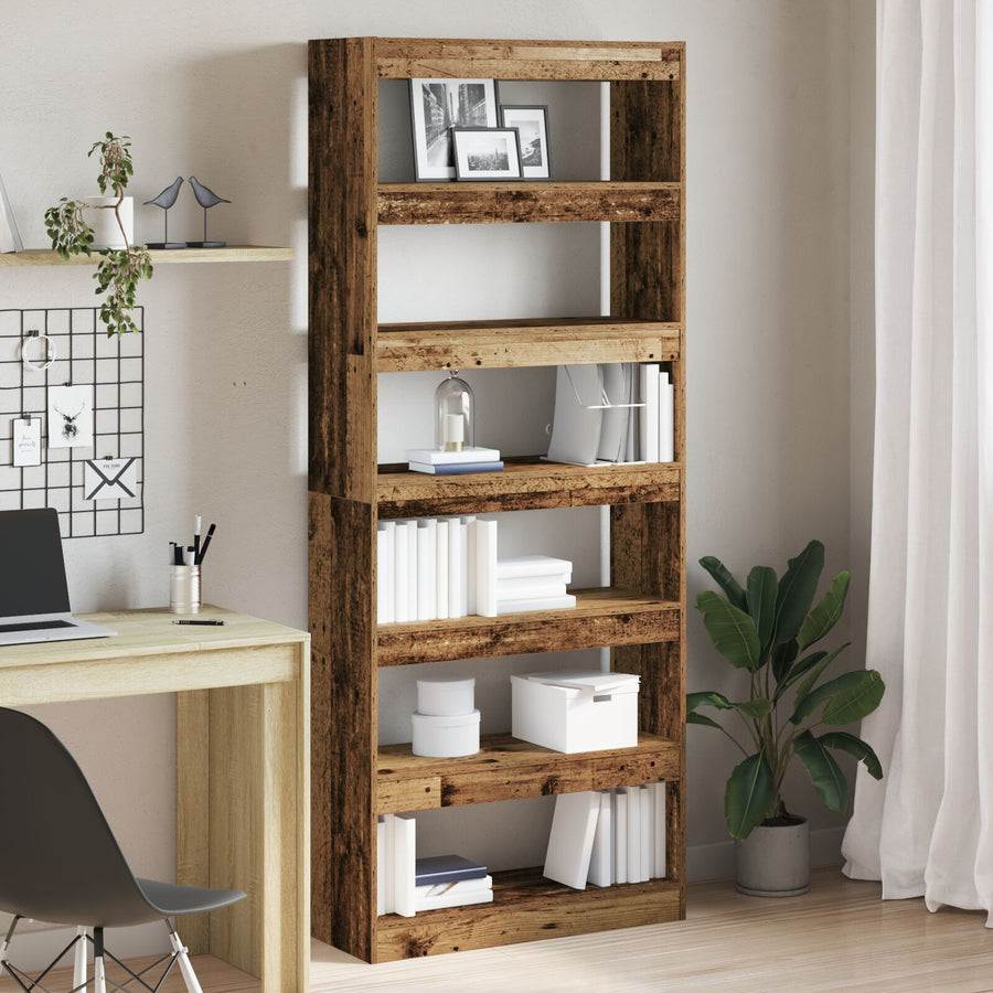 Oude Houten Boekenplank Oude Hout Bewerkt Hout 80 X 30 X 198 Cm