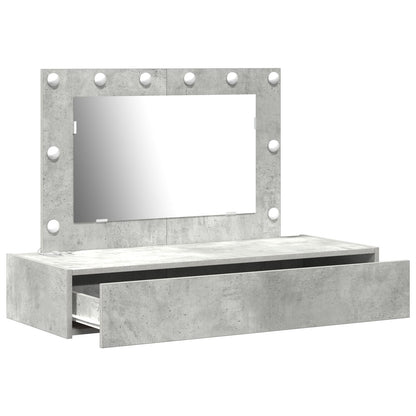 Wandkaptafel -Lichten In 100 x 40 x 70 cm Beton grijs met LED