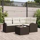Loungeset poly rattan bruin 4-delig