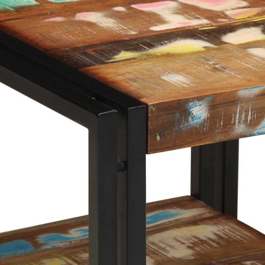 Salontafel Meerkleurig 40X50X38 Cm Massief Hout Gerecycled 40 x 40 x 38 cm Massief acaciahout