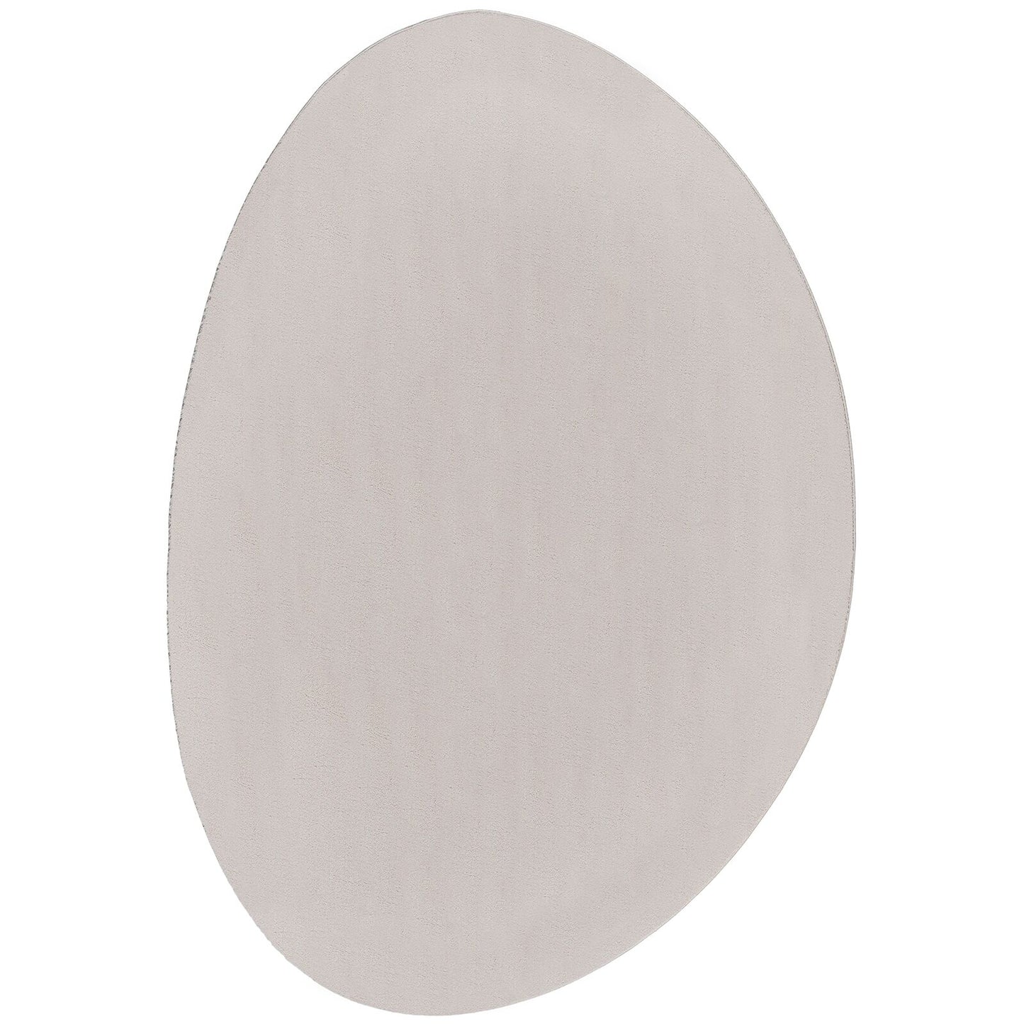 Vloerkleed 'Huarte' Kort Pool Zacht En Wasbaar Zandkleurig 120 x 170 cm Ovaal-Asymmetrisch