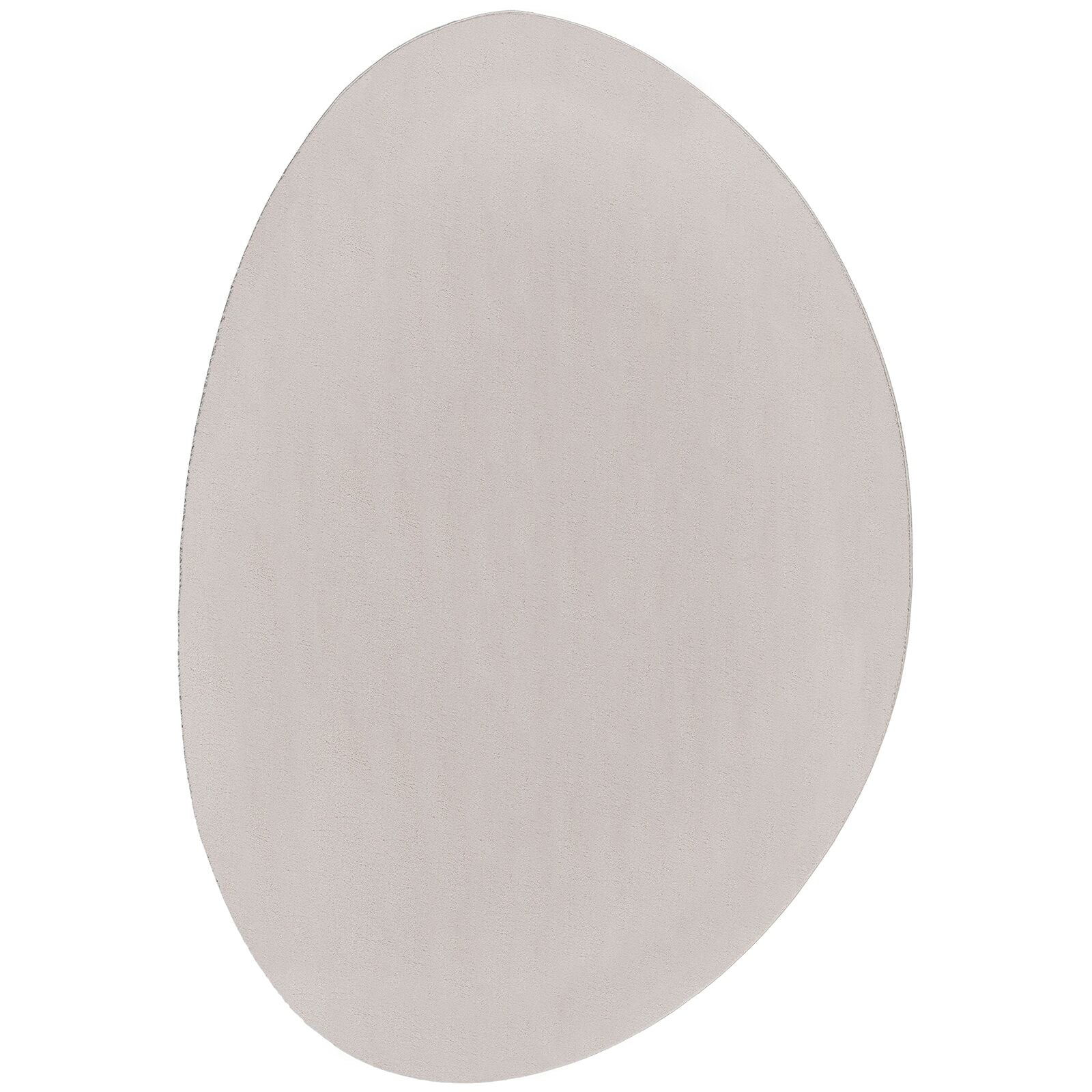 Vloerkleed 'Huarte' Kort Pool Zacht En Wasbaar Zandkleurig 120 x 170 cm Ovaal-Asymmetrisch