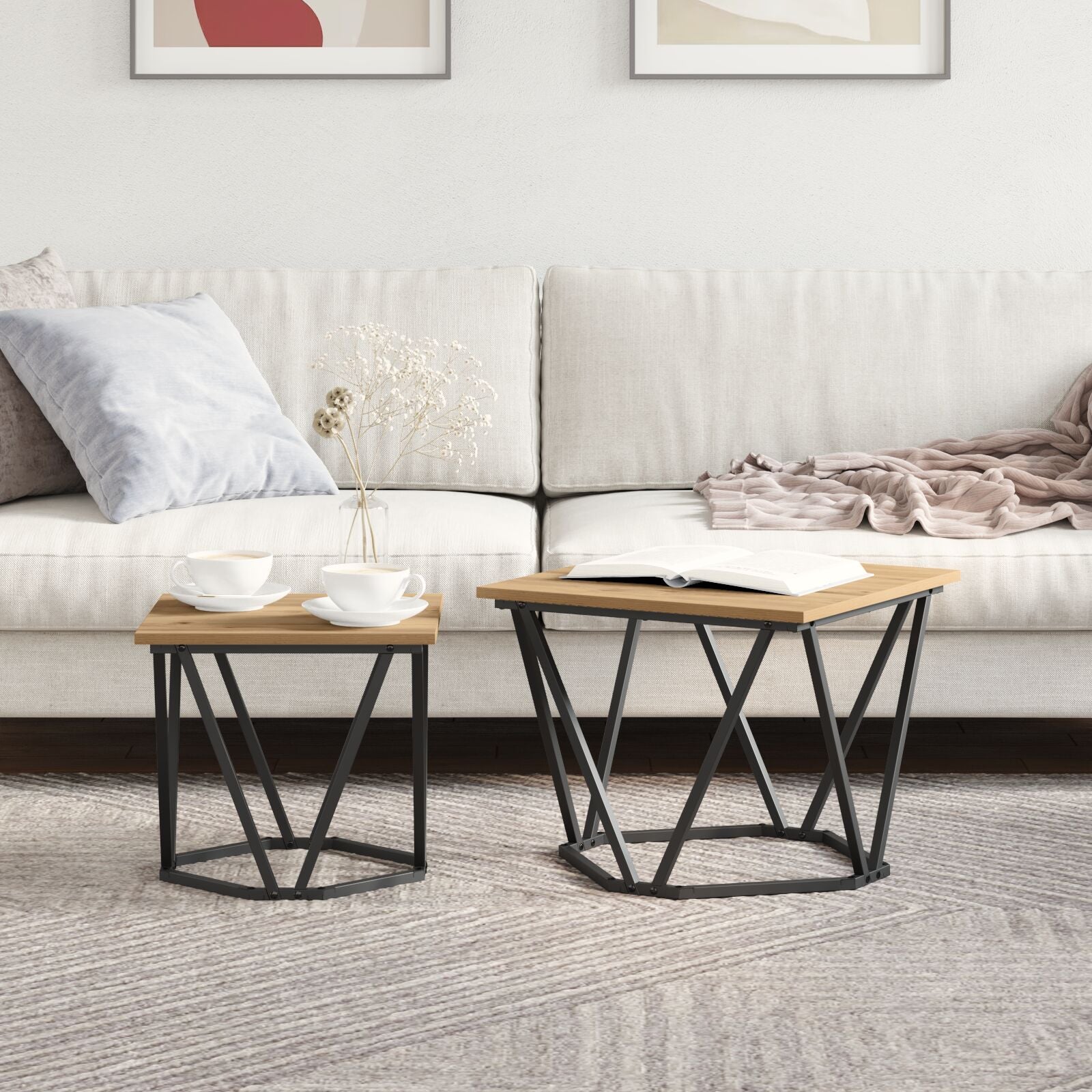 Salontafel Ijzer Pb Eiken