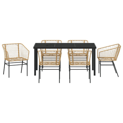 7-Delig Tuin Eetset Bruin Poly Rattan