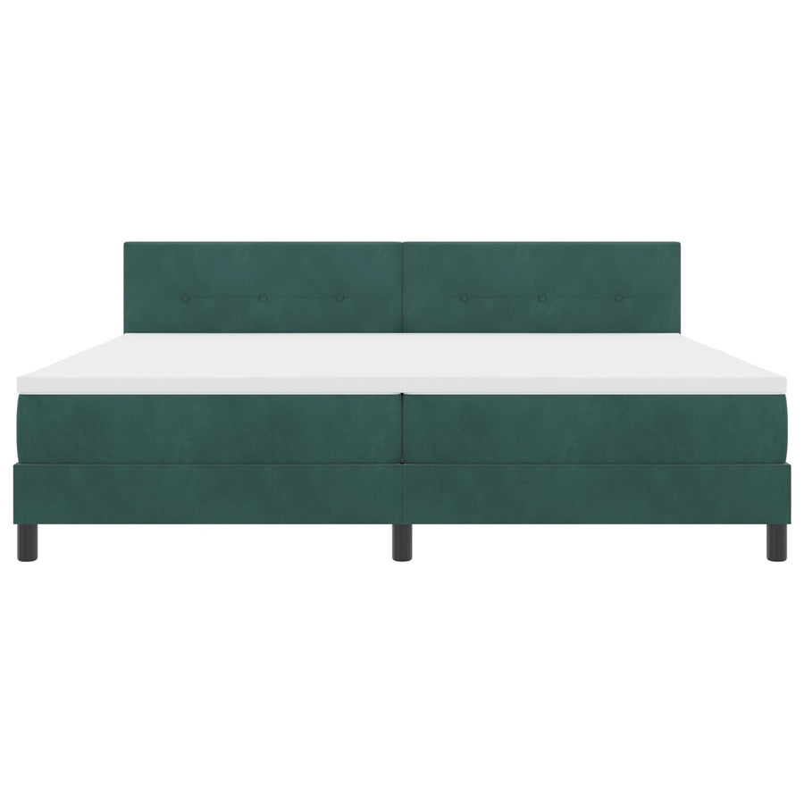 Boxspringbed Met Matras Donkergroen 200X200 Cm Velvet Blauw