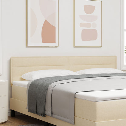 Hoofdbord Lijnen Design Stof Crème 180 cm Laag hoofdbord
