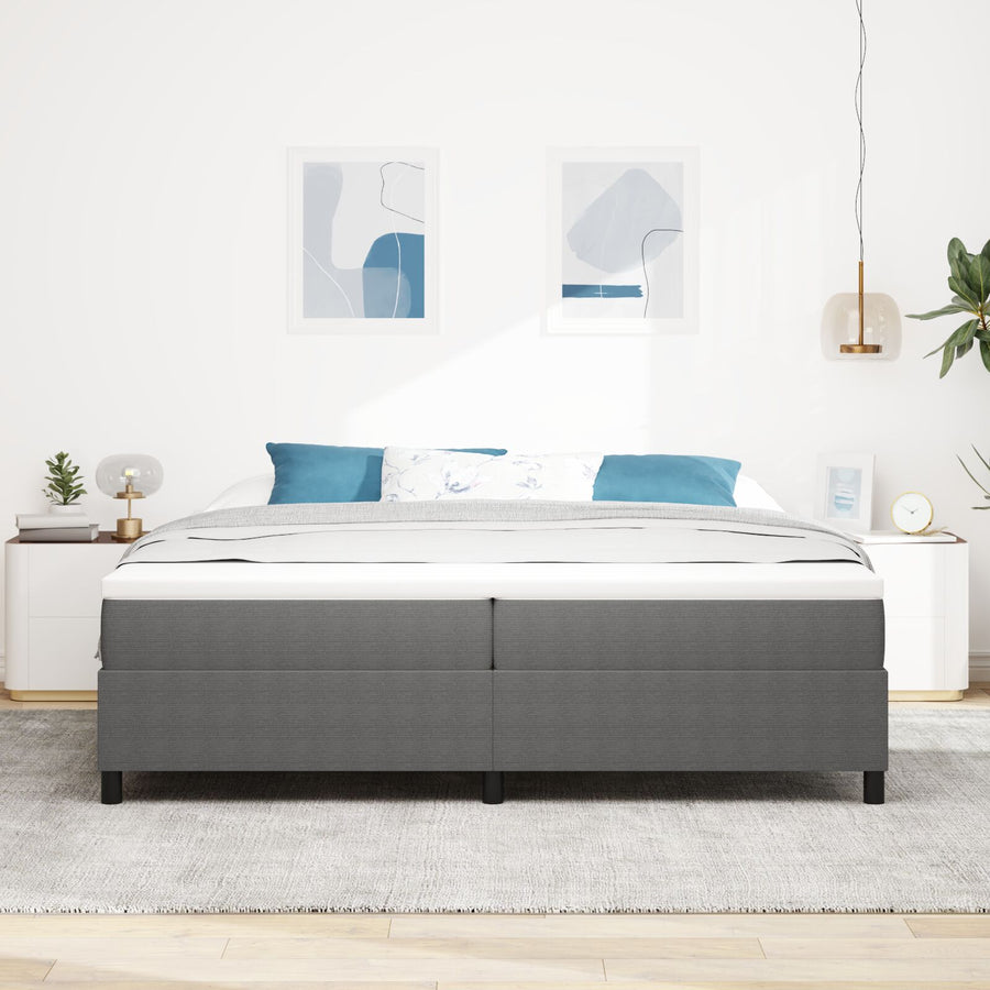 Boxspringbed Corduroy Stof Lichtgrijs 200 x 200 cm
