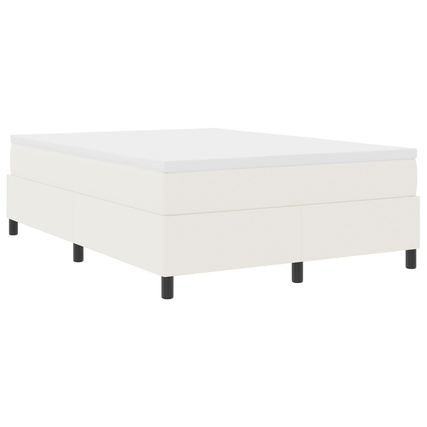 Boxspringbed Met Matras Crème 160X200 Cm Corduroy Stof