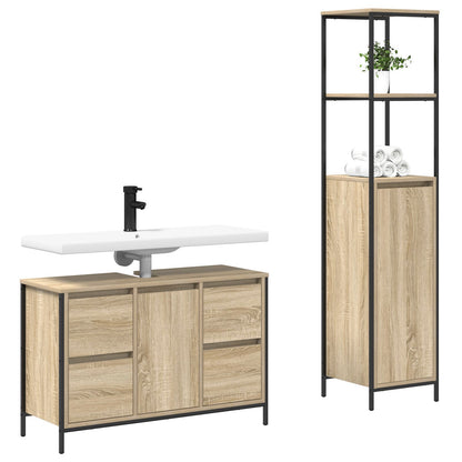 2-Delige Badkamermeubelset Sonoma Eiken Engineered Wood