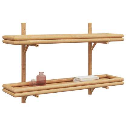 Wandplank 2-Tier 100X26X60 Cm Bamboe 100 cm