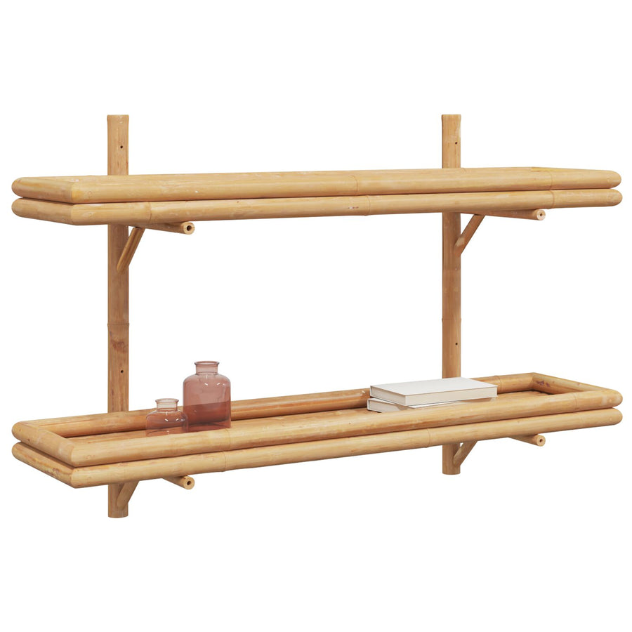 Wandplank 2-Tier 100X26X60 Cm Bamboe 100 cm