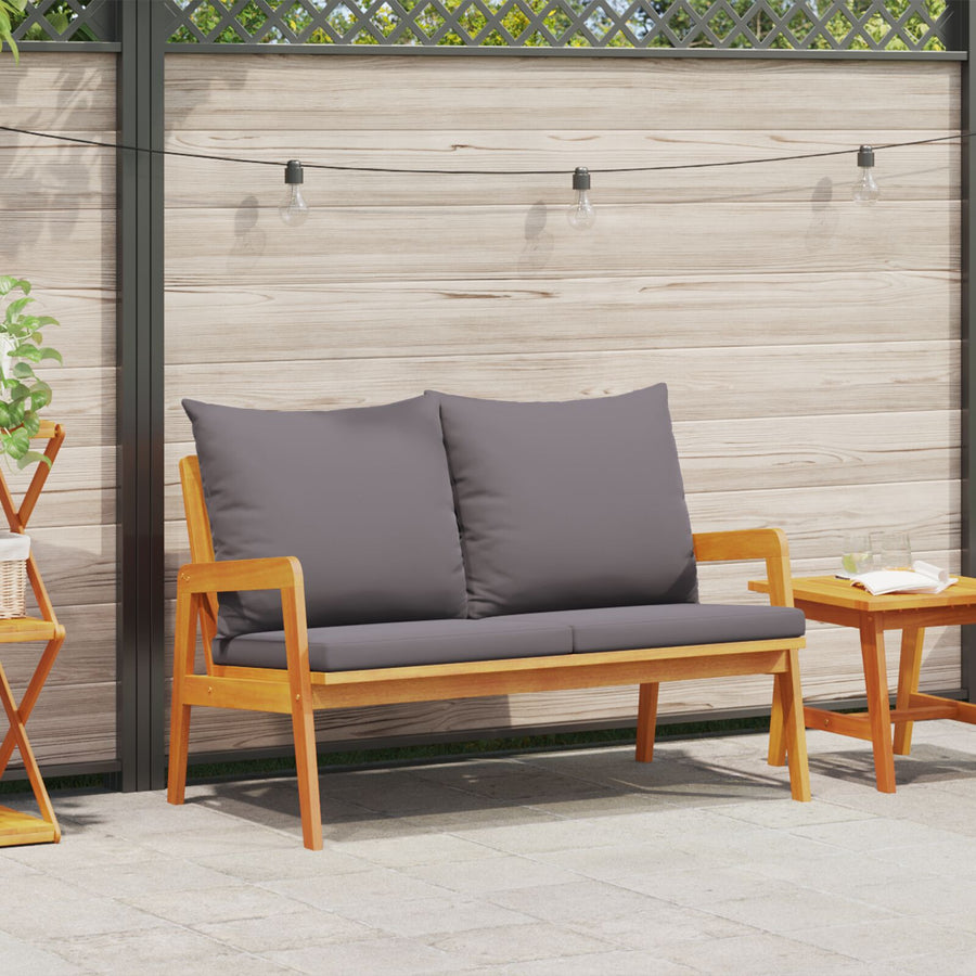 Tuin Met Kussens 115X65X71 Cm Massief Acacia Anthraciet Bank