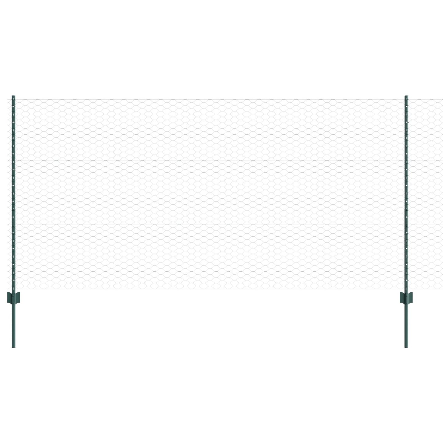 Fence Posts 11 Stuks U-Channel Groen 120 Cm Staal,  Zeshoek Fence Groen 1.2X100 M Staal