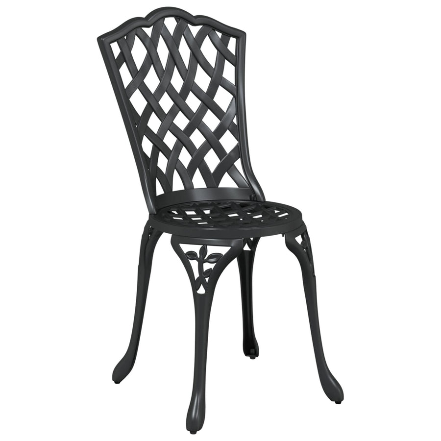 3-Delige Tuin Bistro Set In Gietaluminium Zwart
