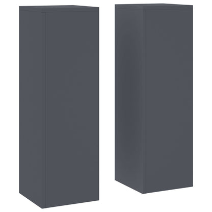 Buiten Plantstands Zuil 2 Pcs 24X24X75 Cm Staal Anthraciet 2x (75 cm)
